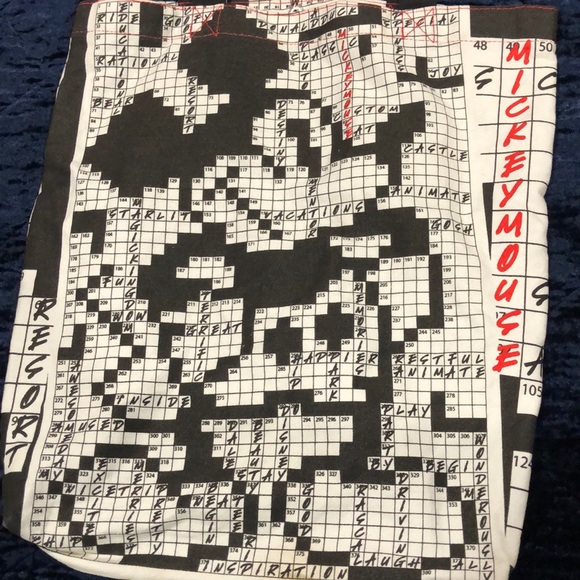 Disney Bags Mickey Mouse Crossword Puzzle Tote Like New Poshmark